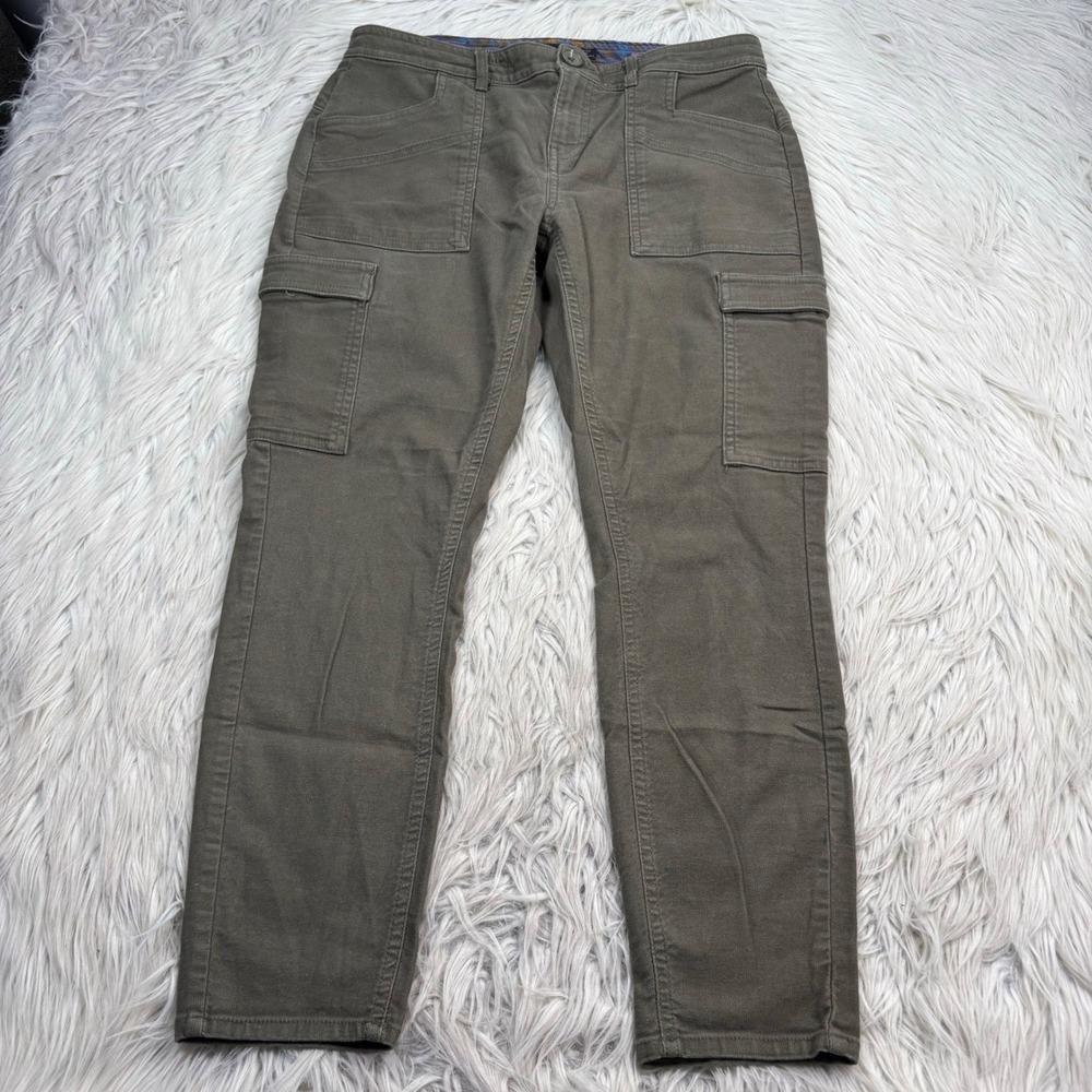 Prana Women's 8 Green Slim Leg Cargo Pant Hiking Camping Granola Girl Gorpcore